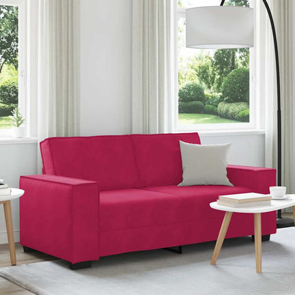 2-personers sofa 180x78x84 cm fløjl vinrød