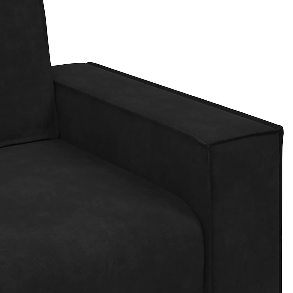 2-personers sofa 140 cm fløjl sort