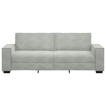 3-personers sofa 220x78x84 cm velour lysegrå
