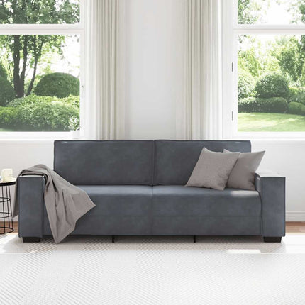 3-personers sofa 220x78x84 cm fløjl mørkegrå