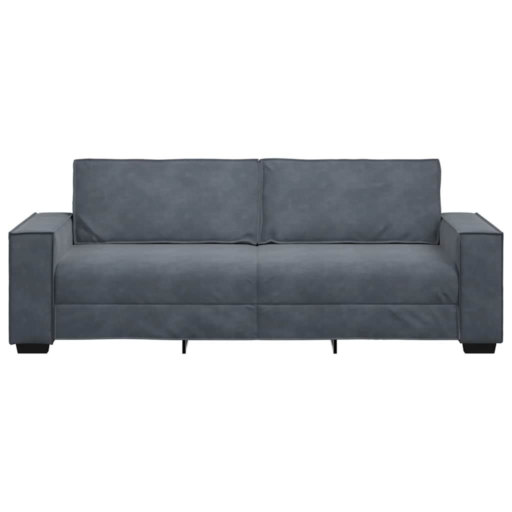 3-personers sofa 180 cm fløjl mørkegrå