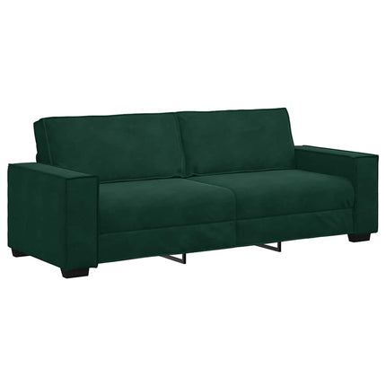 3-personers sofa 220x78x84 cm fløjl mørkegrøn