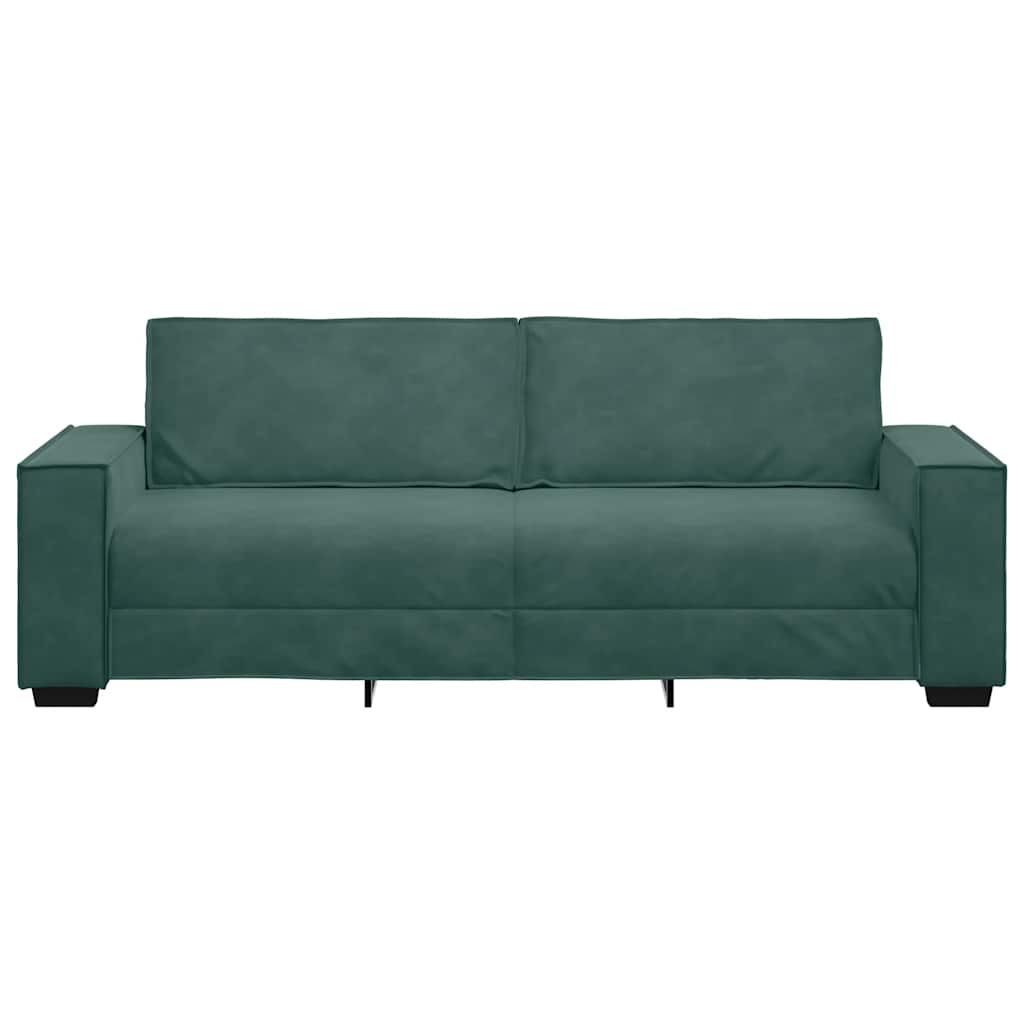3-personers sofa 180 cm fløjl mørkegrøn