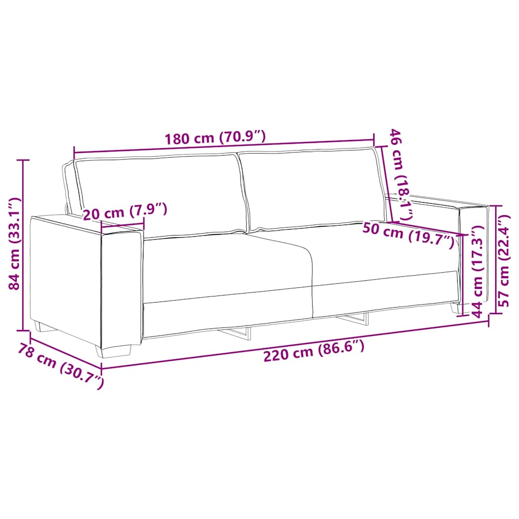 3-personers sofa 180 cm fløjl mørkegrøn