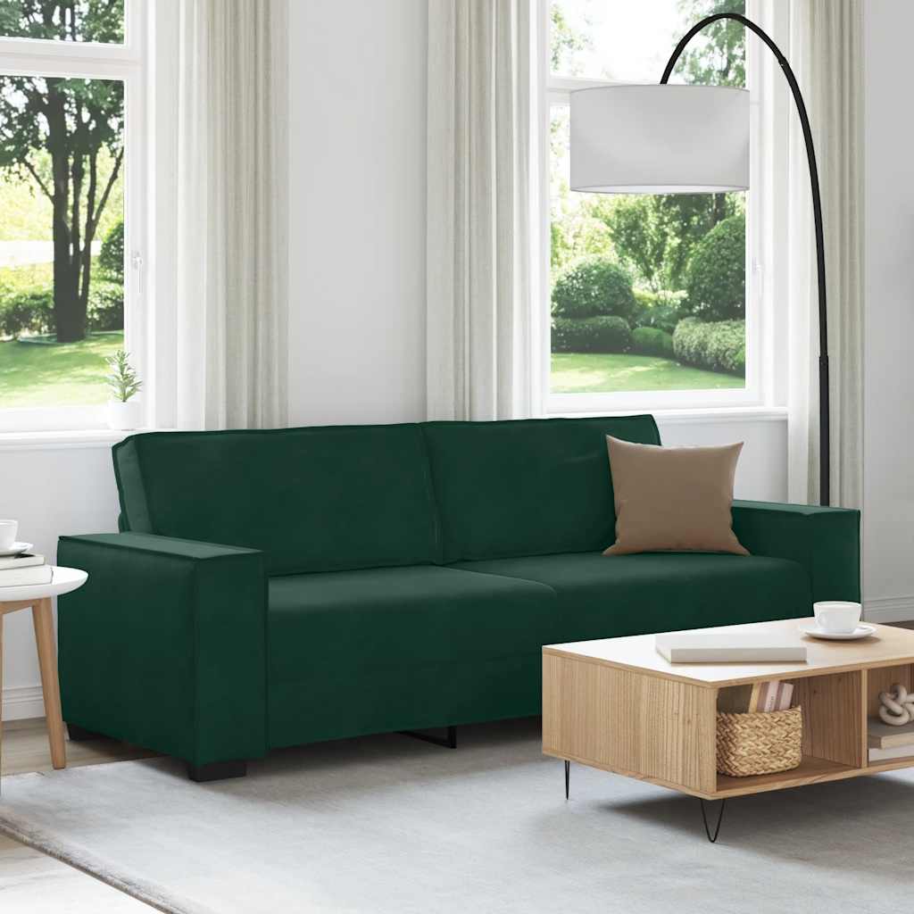 3-personers sofa 220x78x84 cm fljl mrkegrn