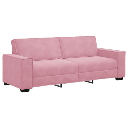 3-personers sofa 220x78x84 cm fløjl lyserød