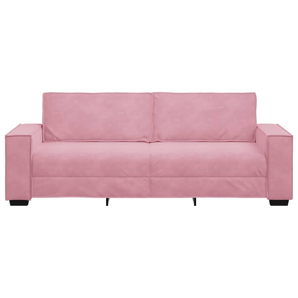 3-personers sofa 180 cm fløjl lyserød