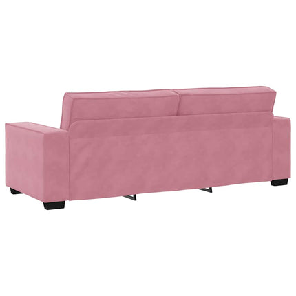 3-personers sofa 220x78x84 cm fløjl lyserød