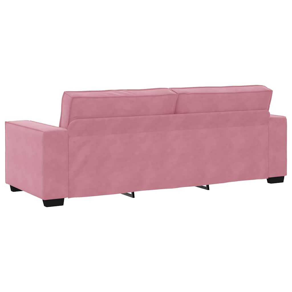 3-personers sofa 180 cm fløjl lyserød