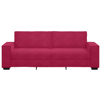 3-personers sofa 220x78x84 cm fløjl vinrød