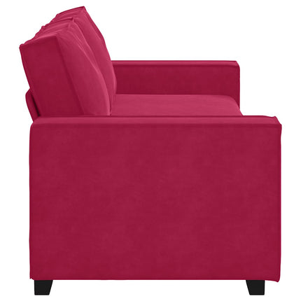 3-personers sofa 220x78x84 cm fløjl vinrød