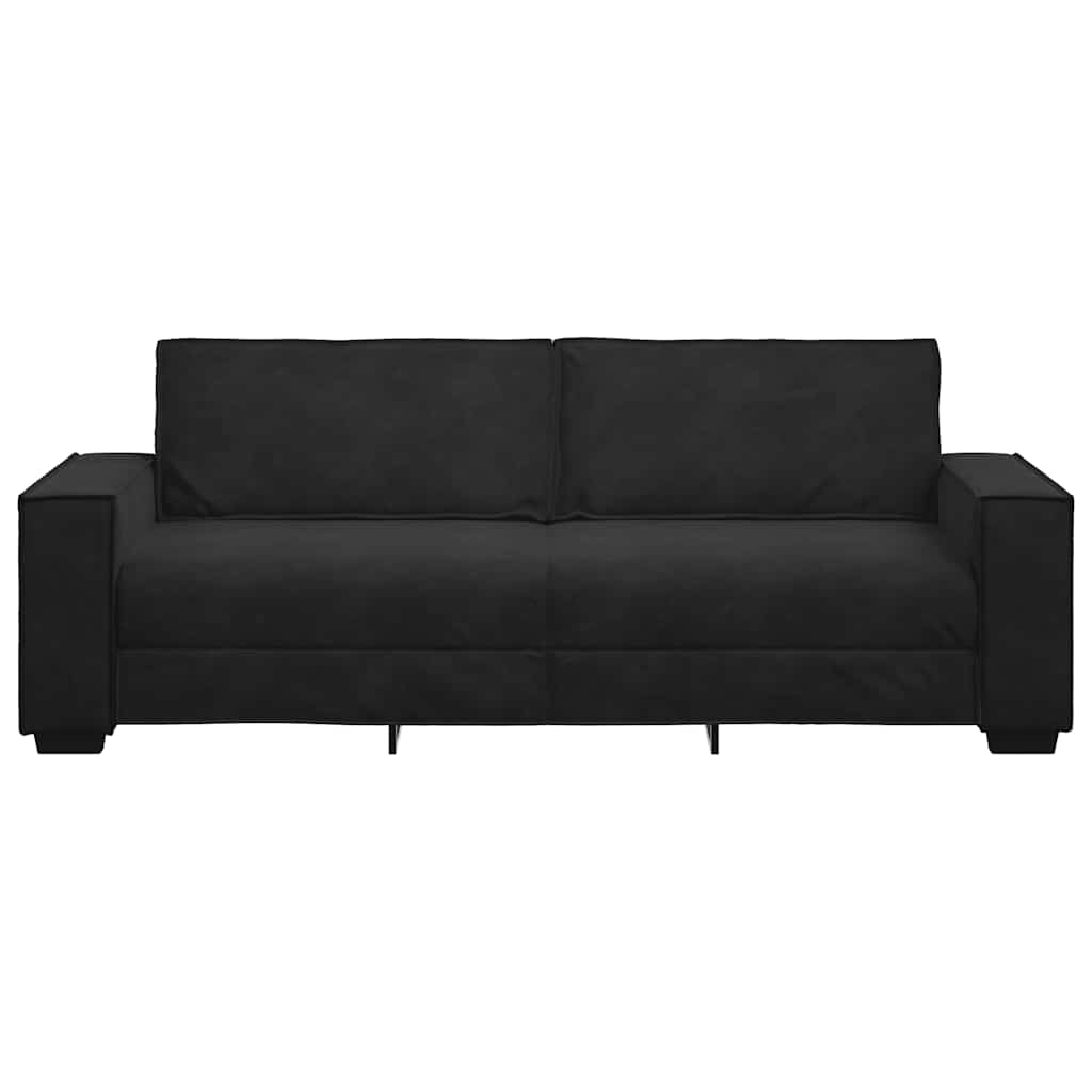 3-personers sofa 180 cm velour sort