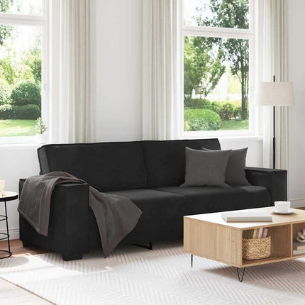 3-personers sofa 220x78x84 cm velour sort