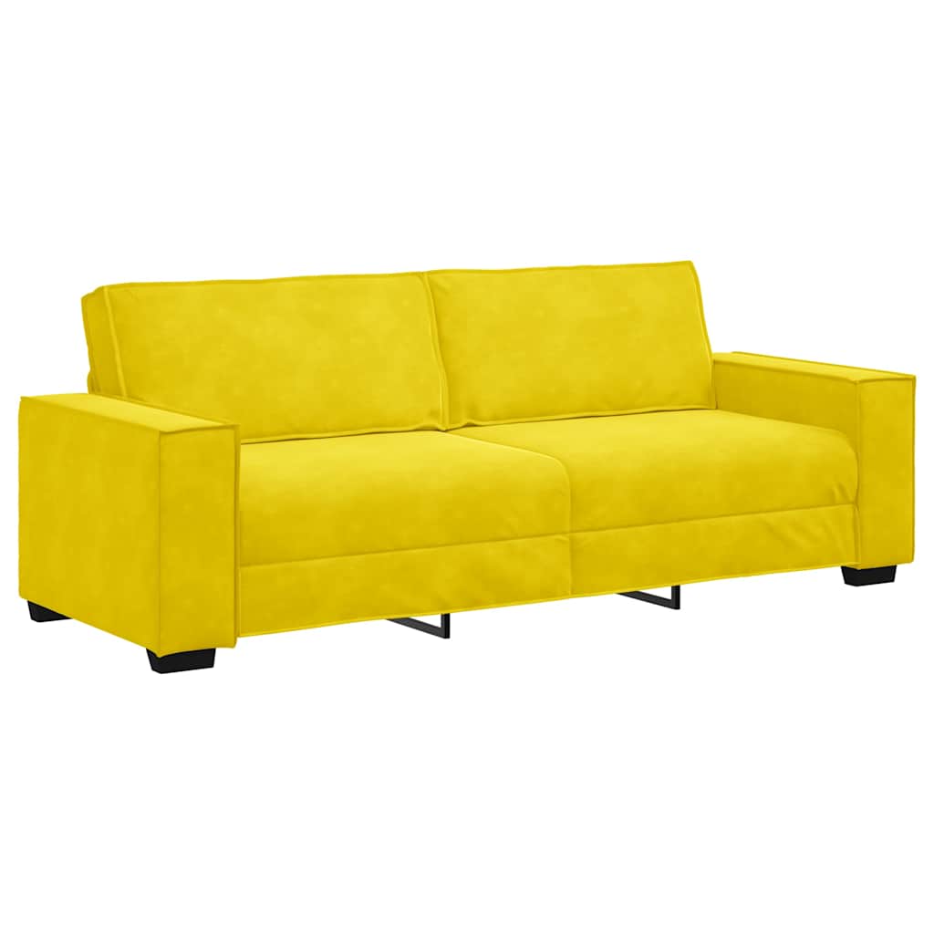 3-personers sofa 180 cm velour gul
