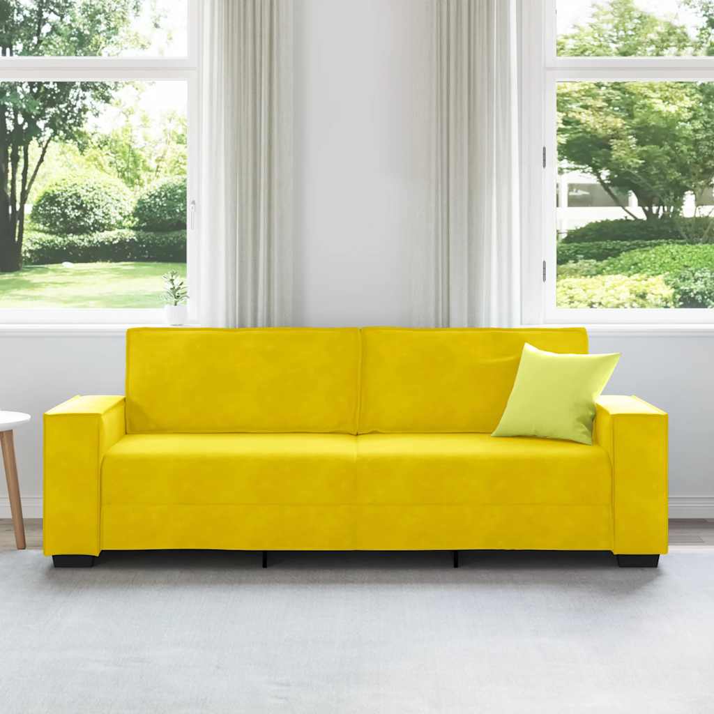 3-personers sofa 180 cm velour gul