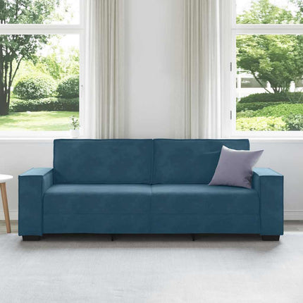 3-personers sofa 220x78x84 cm velour blå
