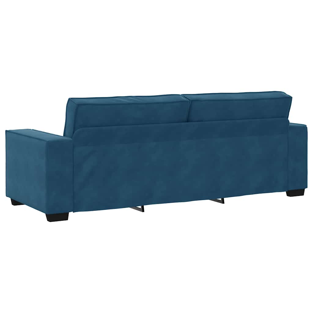 3-personers sofa 180 cm velour blå