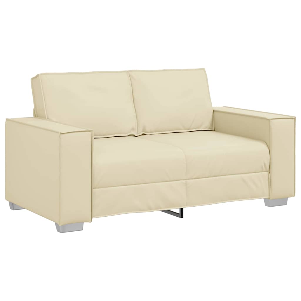 Sofastol med pude Creme 160 x 78 x 84 cm Kunstlæder
