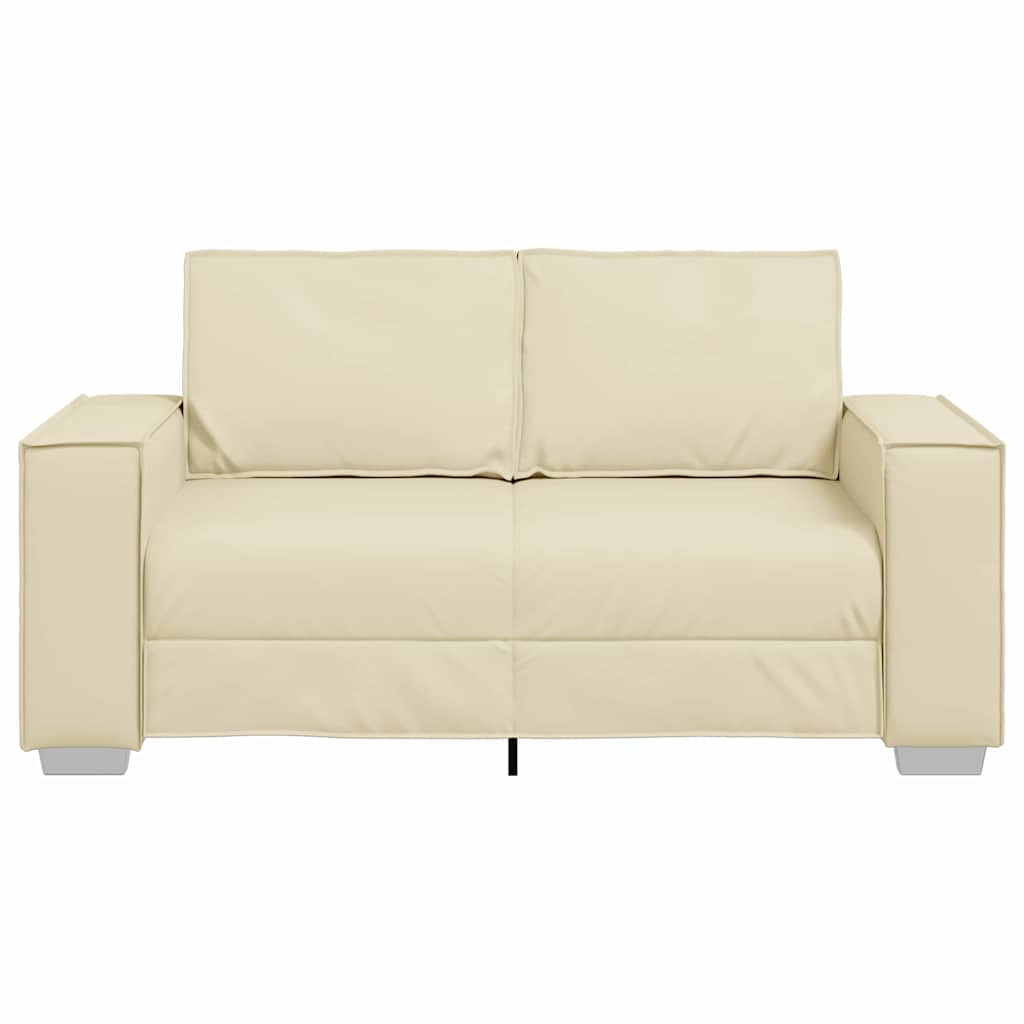 Sofastol med pude Creme 160 x 78 x 84 cm Kunstlæder