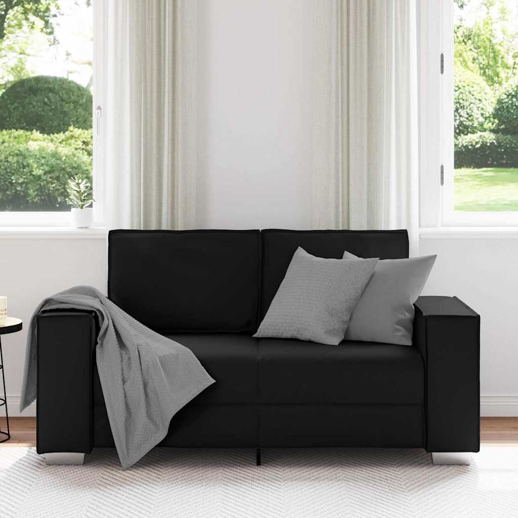Sofastol med pude Sort 160 x 78 x 84 cm Kunstlæder