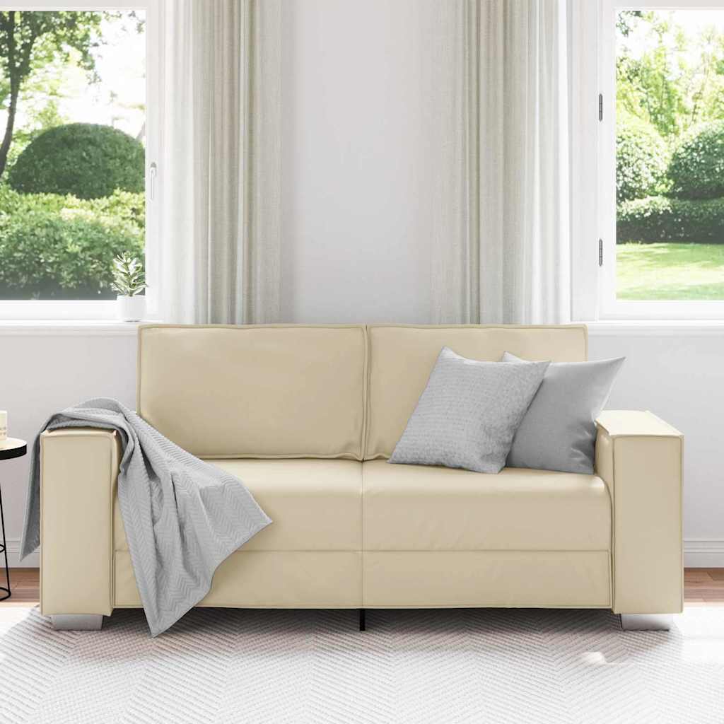Sofastol med pude Creme 180 x 78 x 84 cm Kunstlæder