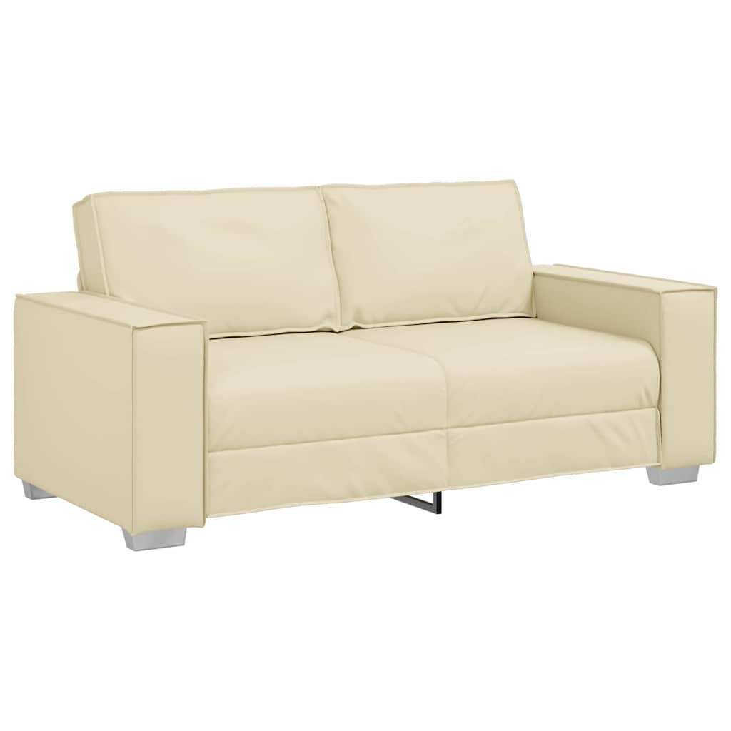 Sofastol med pude Creme 180 x 78 x 84 cm Kunstlæder