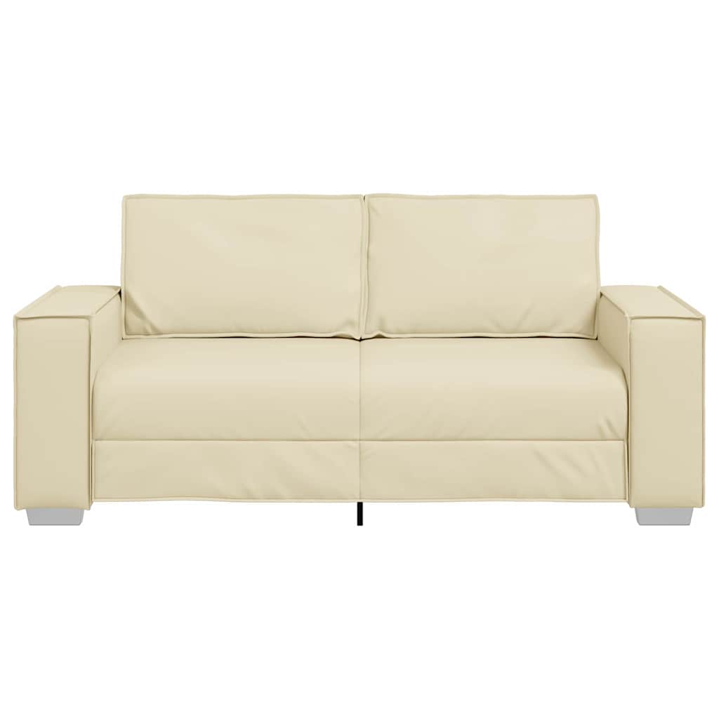 Sofastol med pude Creme 180 x 78 x 84 cm Kunstlæder