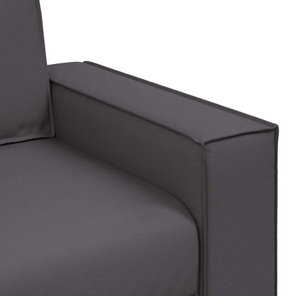 Tosæders sofa Grå 180 cm Faux læder