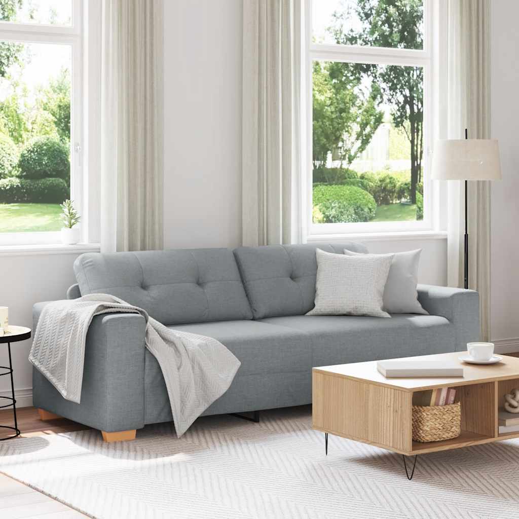vidaXL 3-personers sofa lysegrå 220x78x80 cm stof