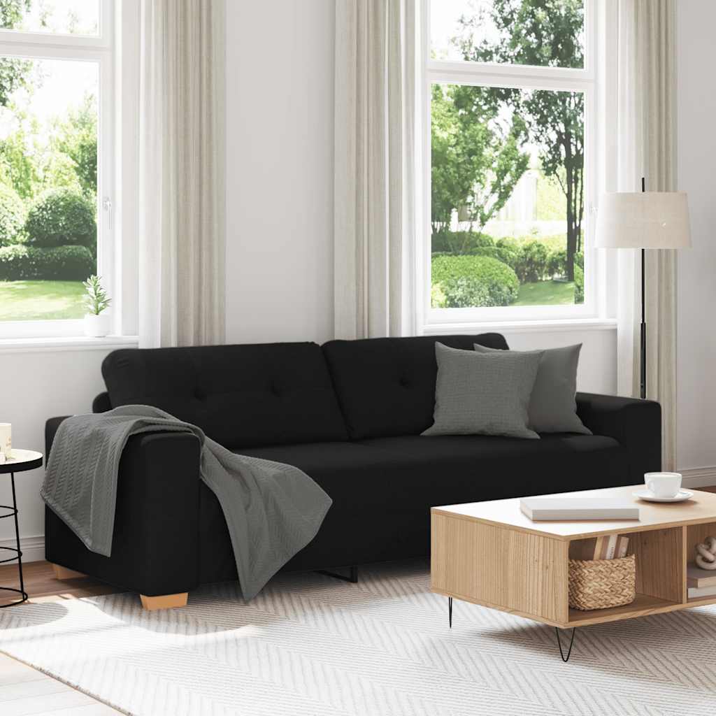 vidaXL 3-personers sofa sort 220x78x80 cm stof