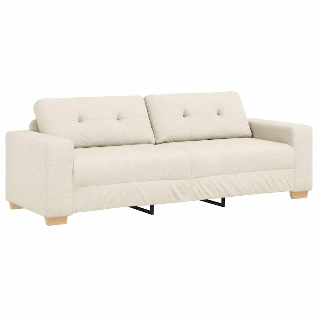 Sofa Beige 221 x 78 x 80 cm Linned-blandet stof