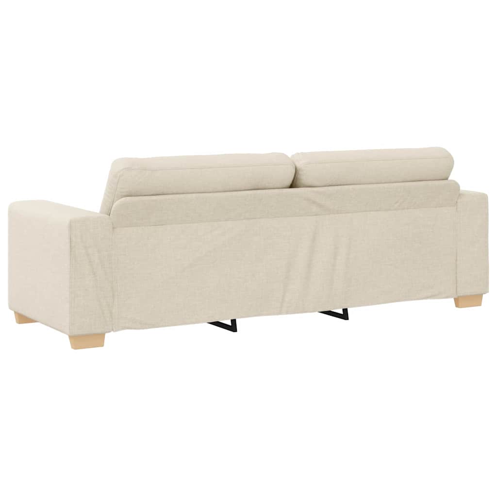 Sofa Beige 221 x 78 x 80 cm Linned-blandet stof