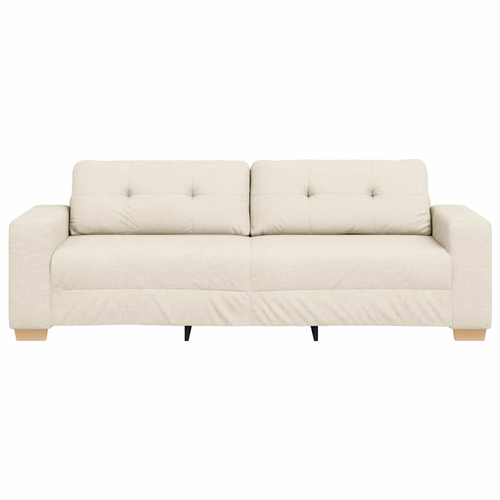 Sofa Beige 221 x 78 x 80 cm Linned-blandet stof