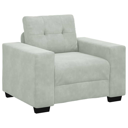 sofastol 100x78x80 cm fløjl lysegrå