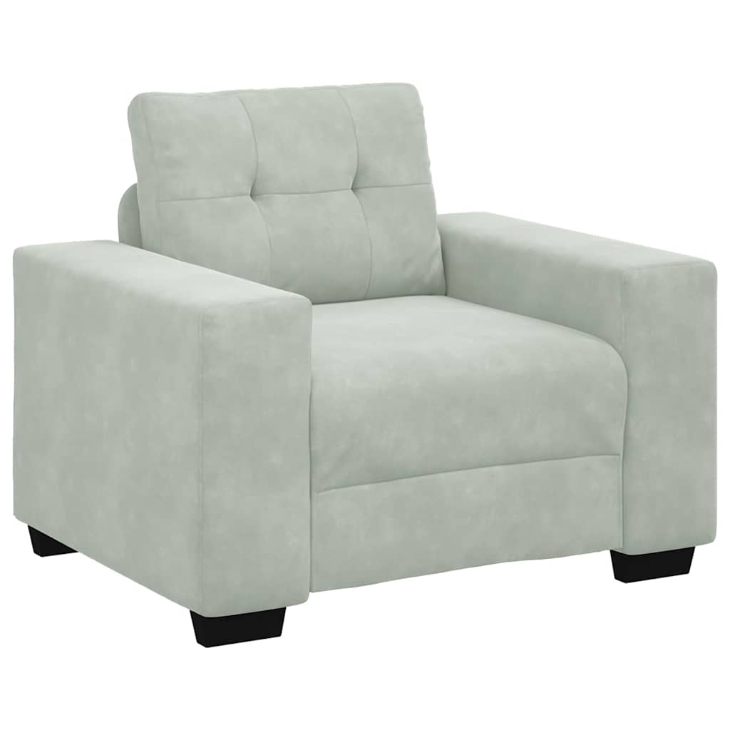 sofastol 60 cm fløjl lysegrå