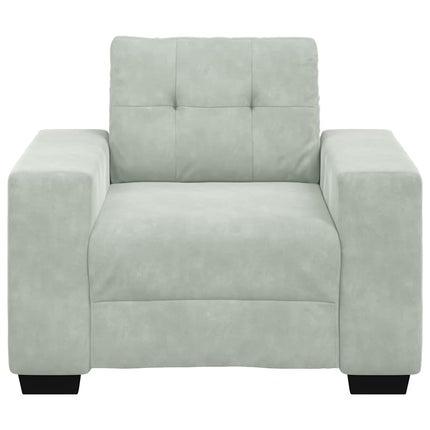 sofastol 100x78x80 cm fløjl lysegrå
