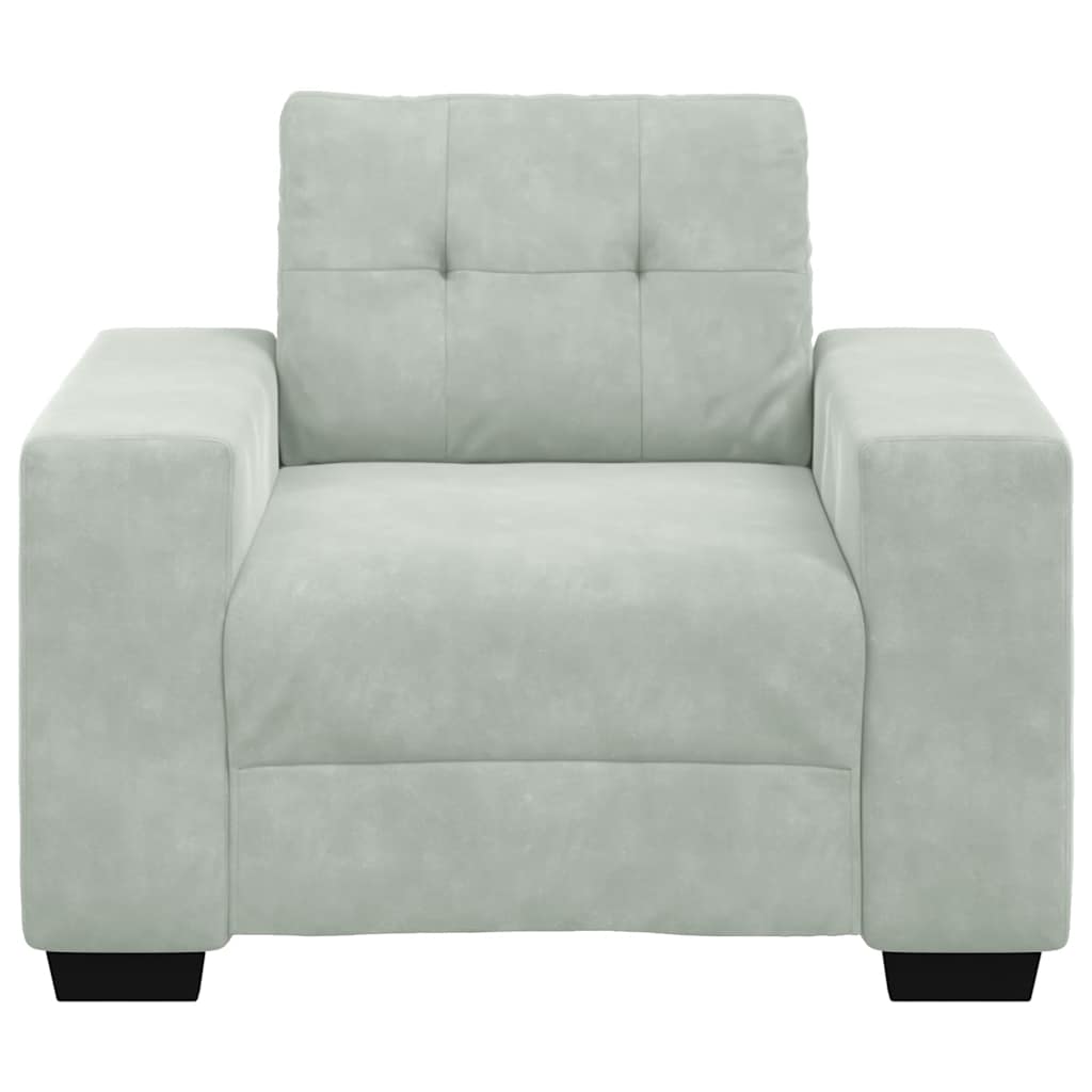 sofastol 60 cm fløjl lysegrå