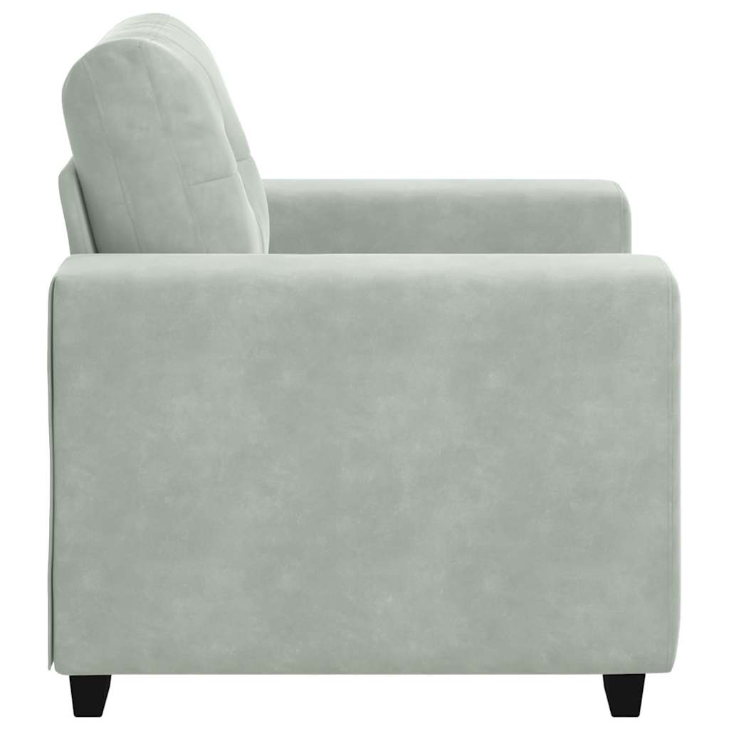 sofastol 60 cm fløjl lysegrå