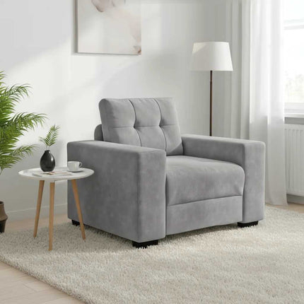sofastol 100x78x80 cm fløjl lysegrå