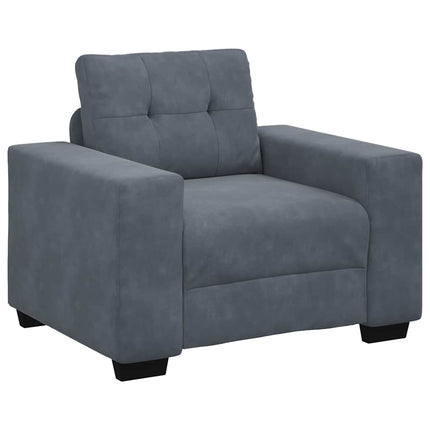 sofastol 100x78x80 cm fløjl mørkegrå