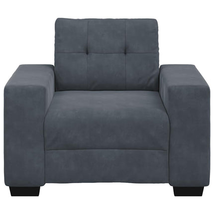 sofastol 100x78x80 cm fløjl mørkegrå