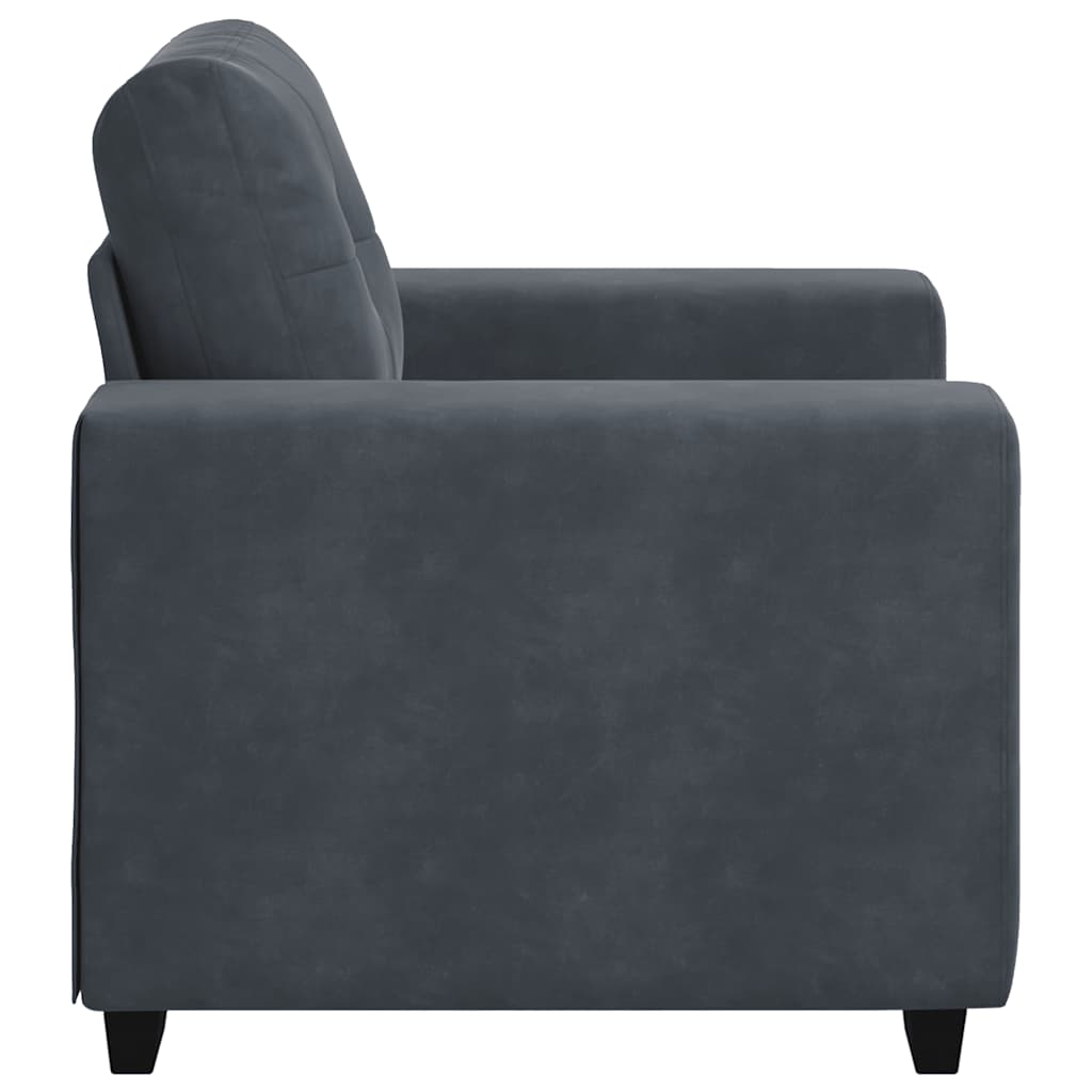 sofastol 60 cm fløjl mørkegrå