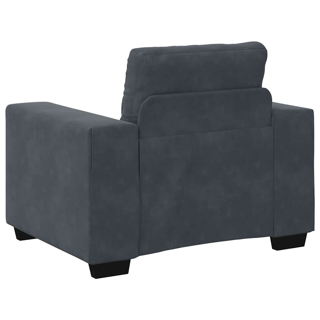 sofastol 60 cm fløjl mørkegrå