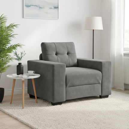 sofastol 100x78x80 cm fløjl mørkegrå