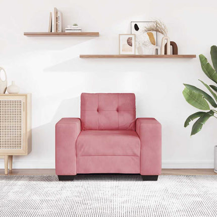 sofastol 100x78x80 cm fløjl lyserød