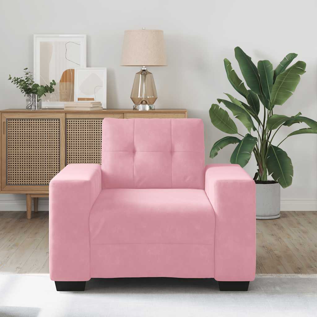 sofastol 60 cm fløjl lyserød