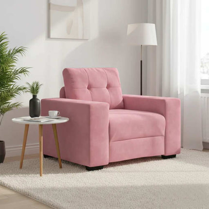 sofastol 100x78x80 cm fløjl lyserød