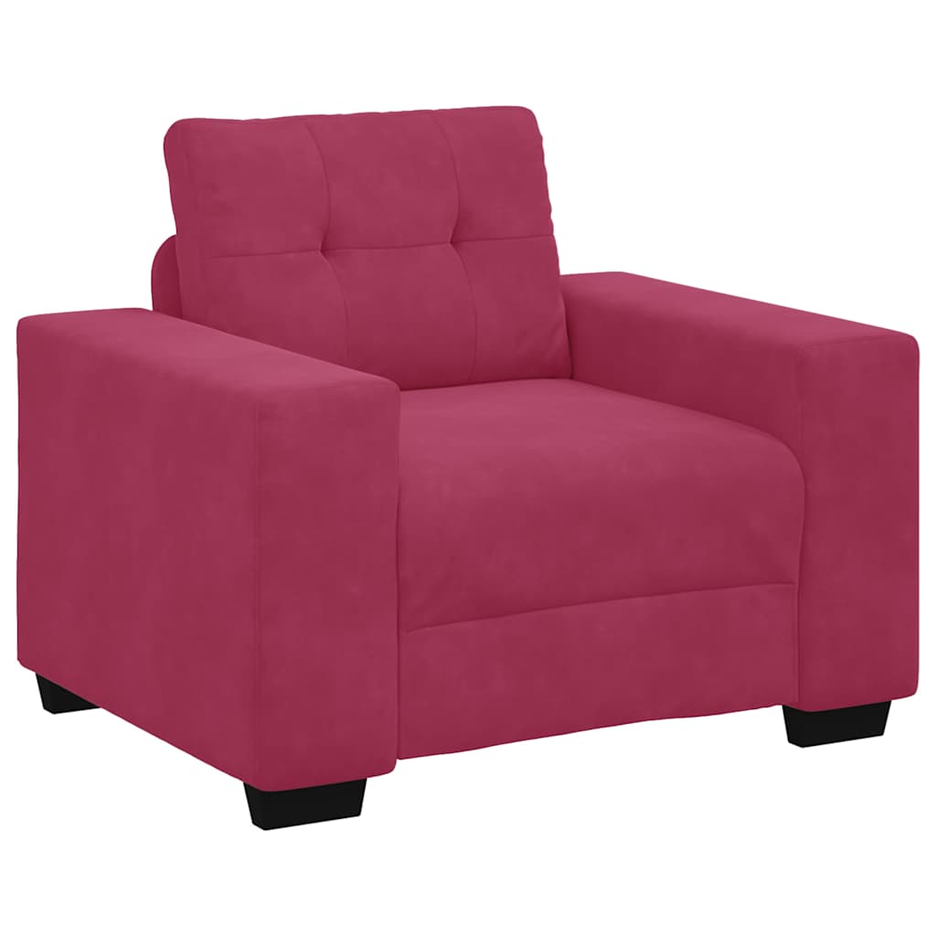 sofastol 60 cm fløjl vinrød