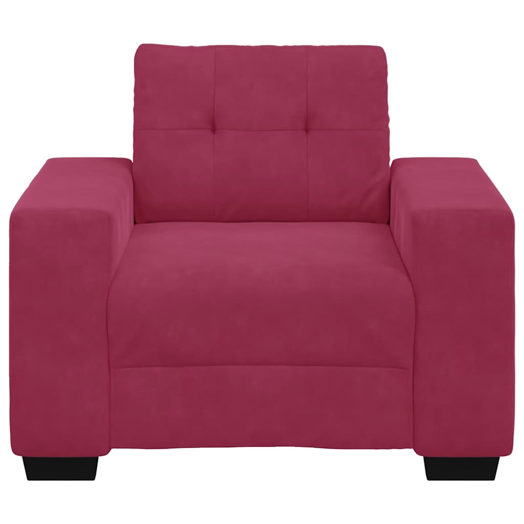 sofastol 60 cm fløjl vinrød