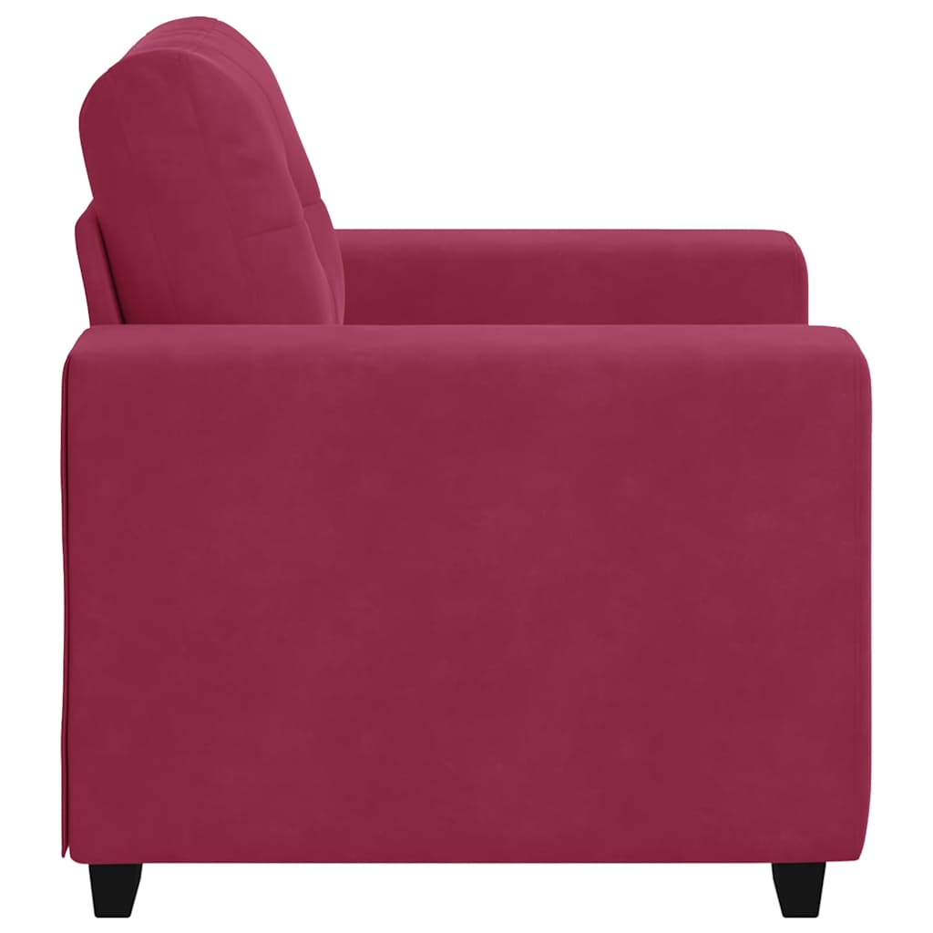 sofastol 60 cm fløjl vinrød